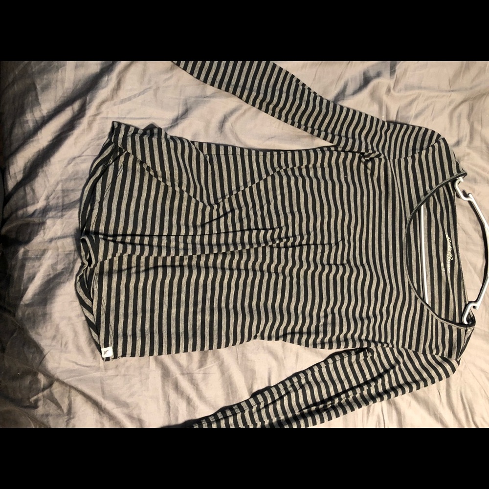 Black and gray striped shirt